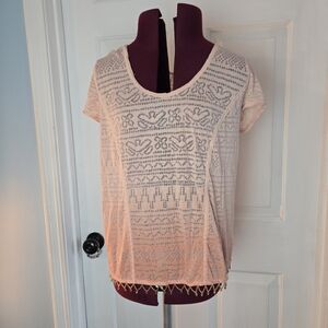 Free People XS Beaded Ombre Pink Peach Top